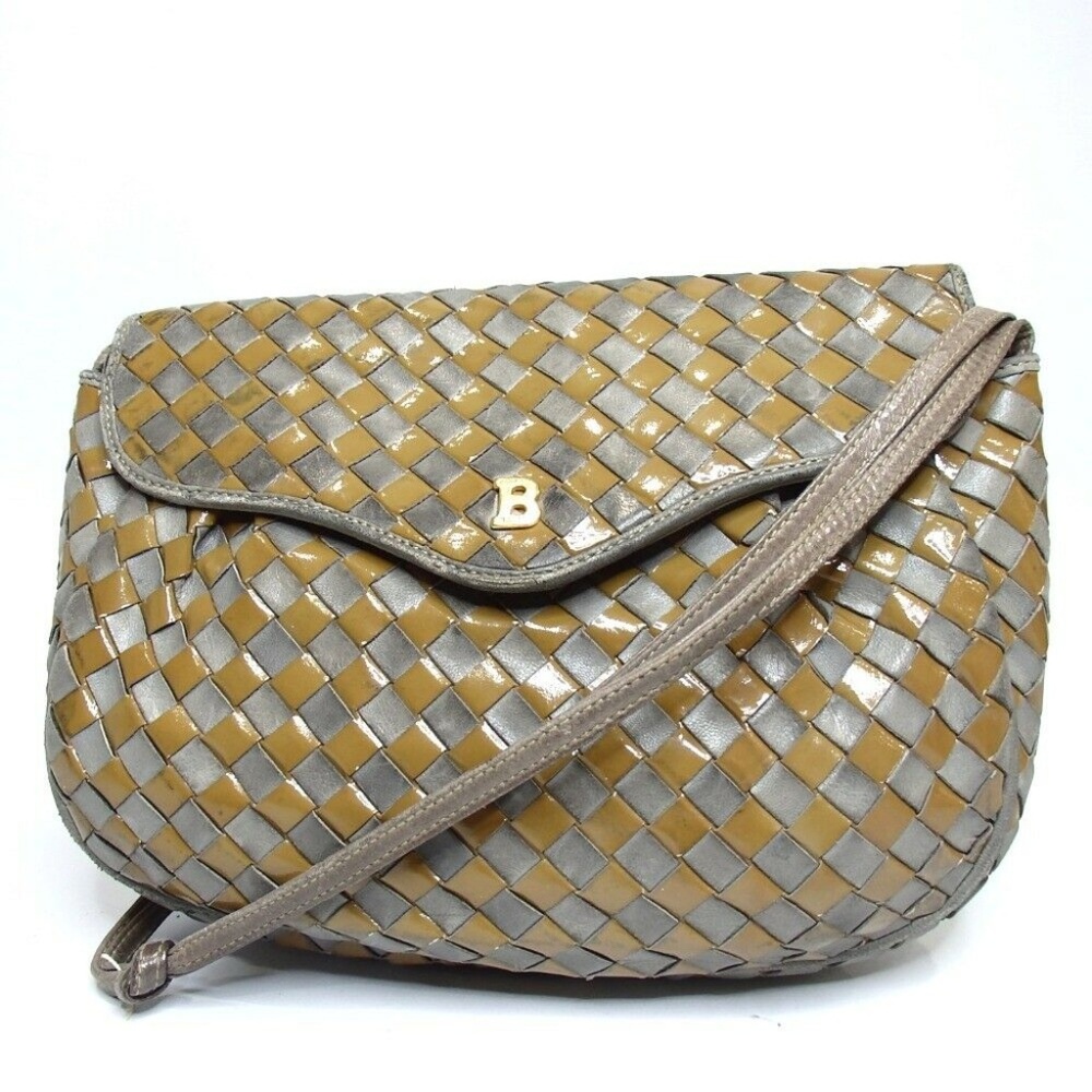 BALLY intrecciato weave Shoulder Bag Leather